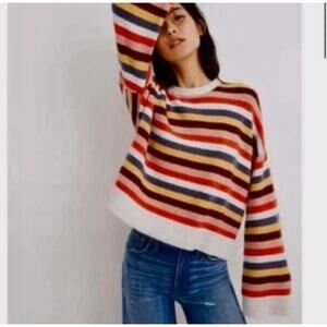 Madewell Striped Cardiff Sweater – Multicolor, Women’s XXS